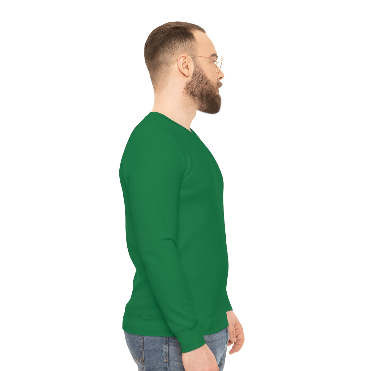 Dark Green Lightweight Men's Sweatshirt - Solid Color Regular Fit