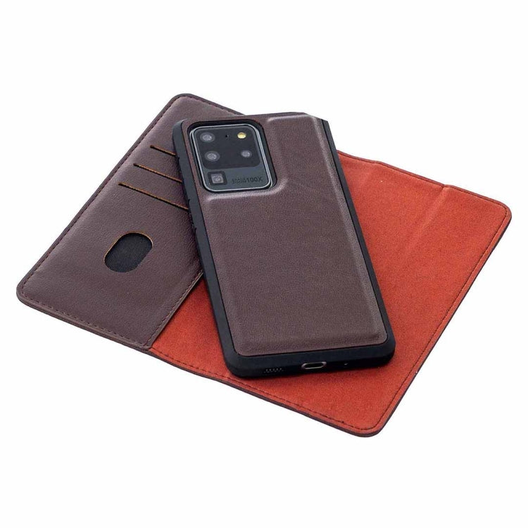 For Samsung Galaxy S20 Ultra 2 in 1 Detachable Magnetic Horizontal Flip Genuine Leather Case