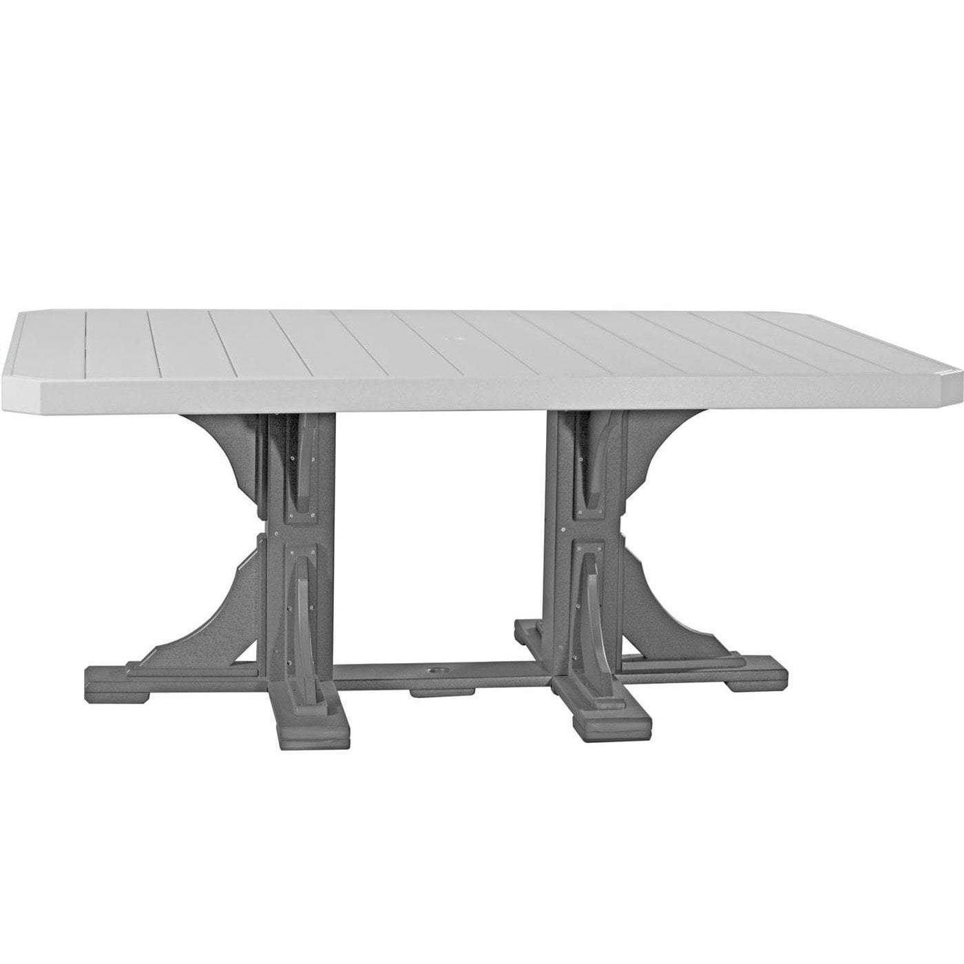 LuxCraft Dove Gray Recycled Plastic 4x6 Rectangular Table