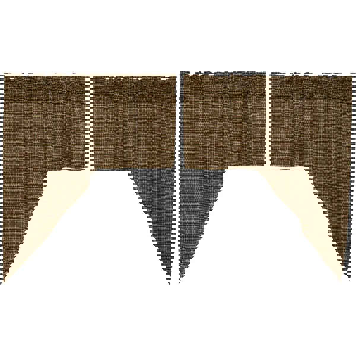 Tea Cabin Lined Swag Curtains - Primitive Country Style