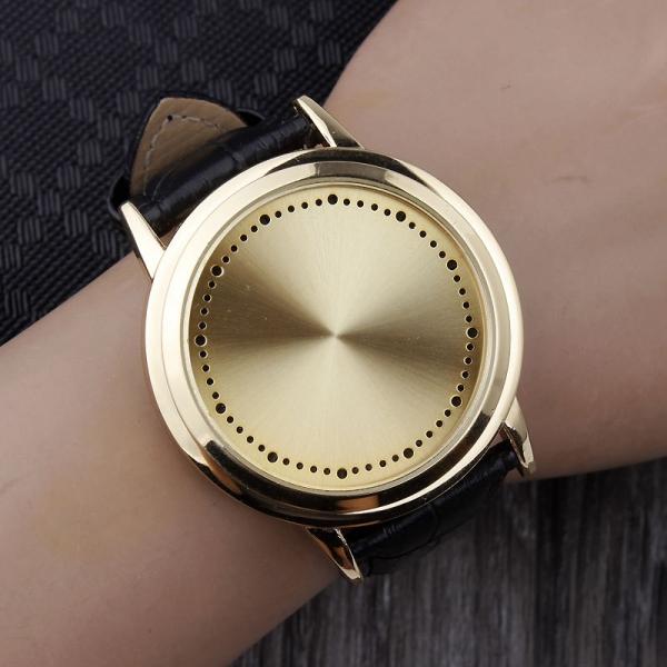 Creative Minimalist Touch Screen Waterproof LED Smart Watch - Golden