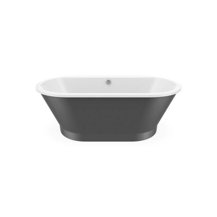Freestanding Tub Brioso 66 x 36 x 23 Inch 2 Piece Center Drain Thunder Gray Oval