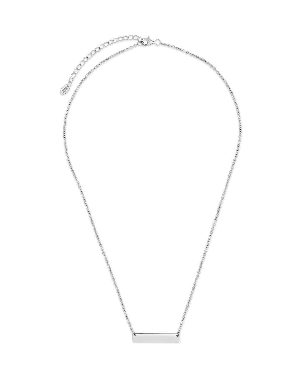 Sterling Silver Mini Bar Pendant Necklace