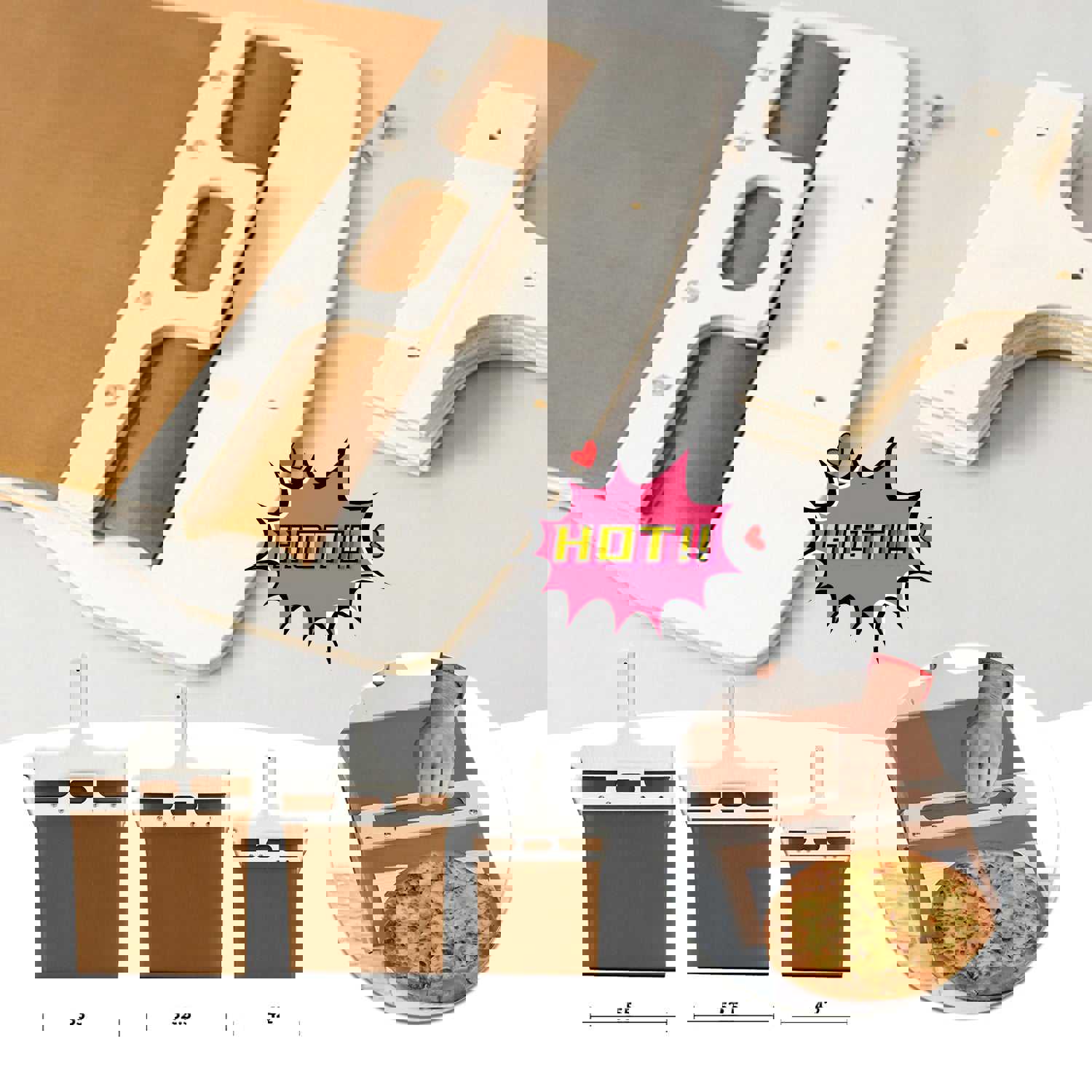 3 Sizes Sliding Pizza Peel Shovel with Wooden Handle for Kitchen Use