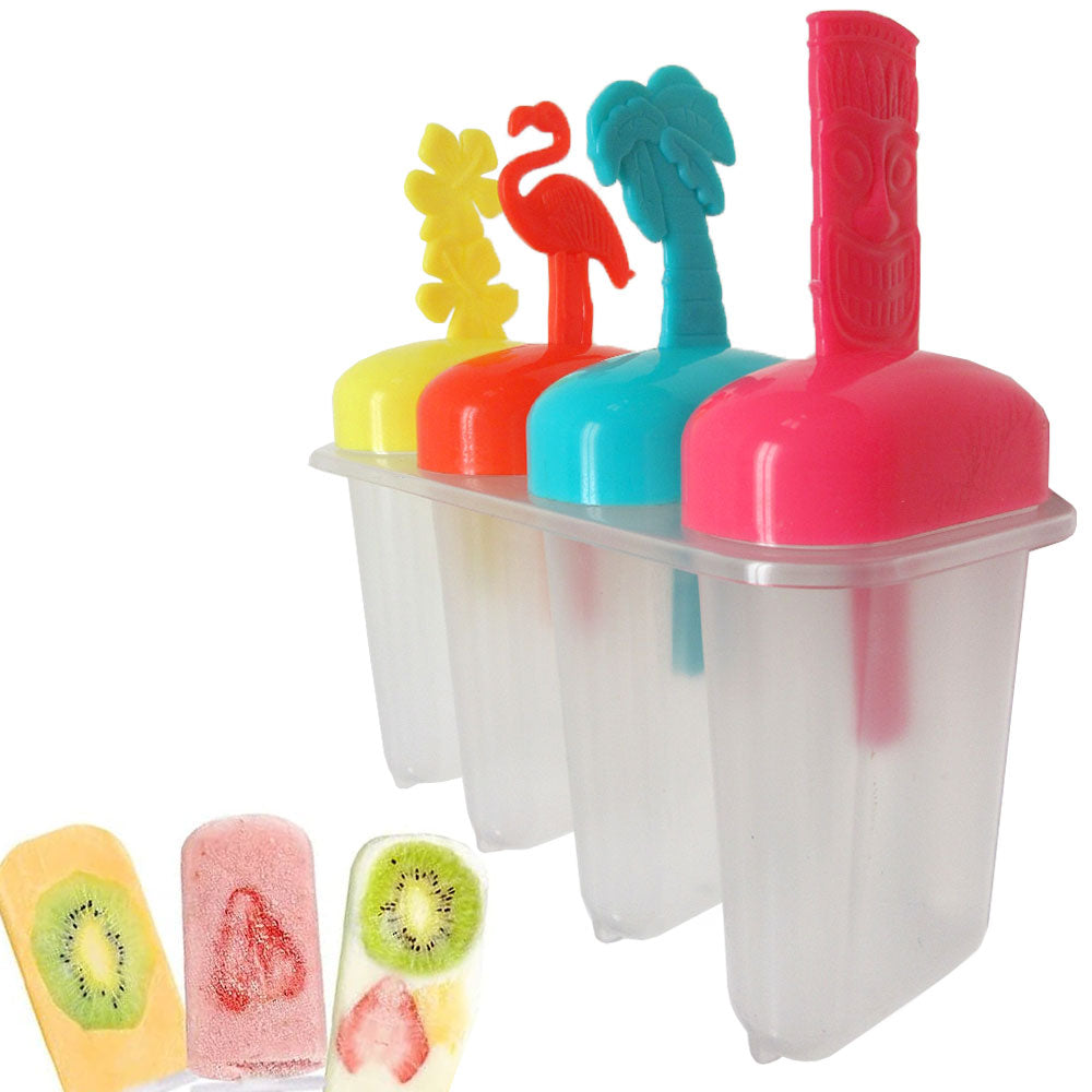 1 Pack Ice Pop Maker with 4 Popsicle Molds for DIY Frozen Treats