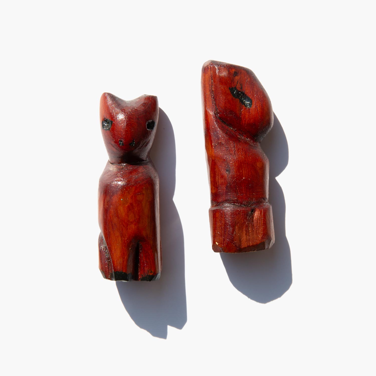 Handmade Folk Art Cedar Wood Whimsy Pair