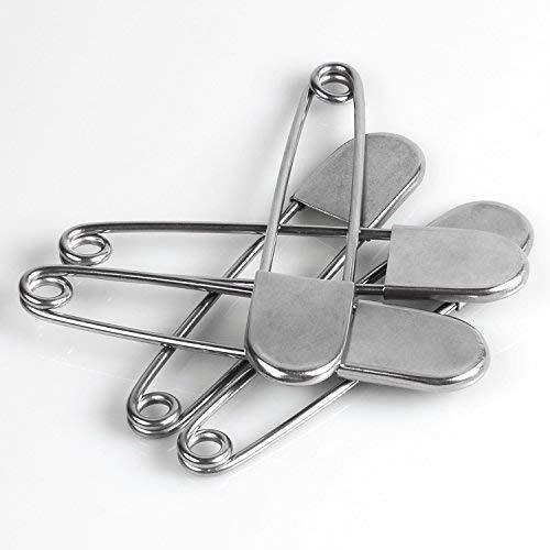 5 Inch Heavy Duty Stainless Steel Safety Pins (10 PCS) - Extra Large for Laundry, Blankets & Upholstery