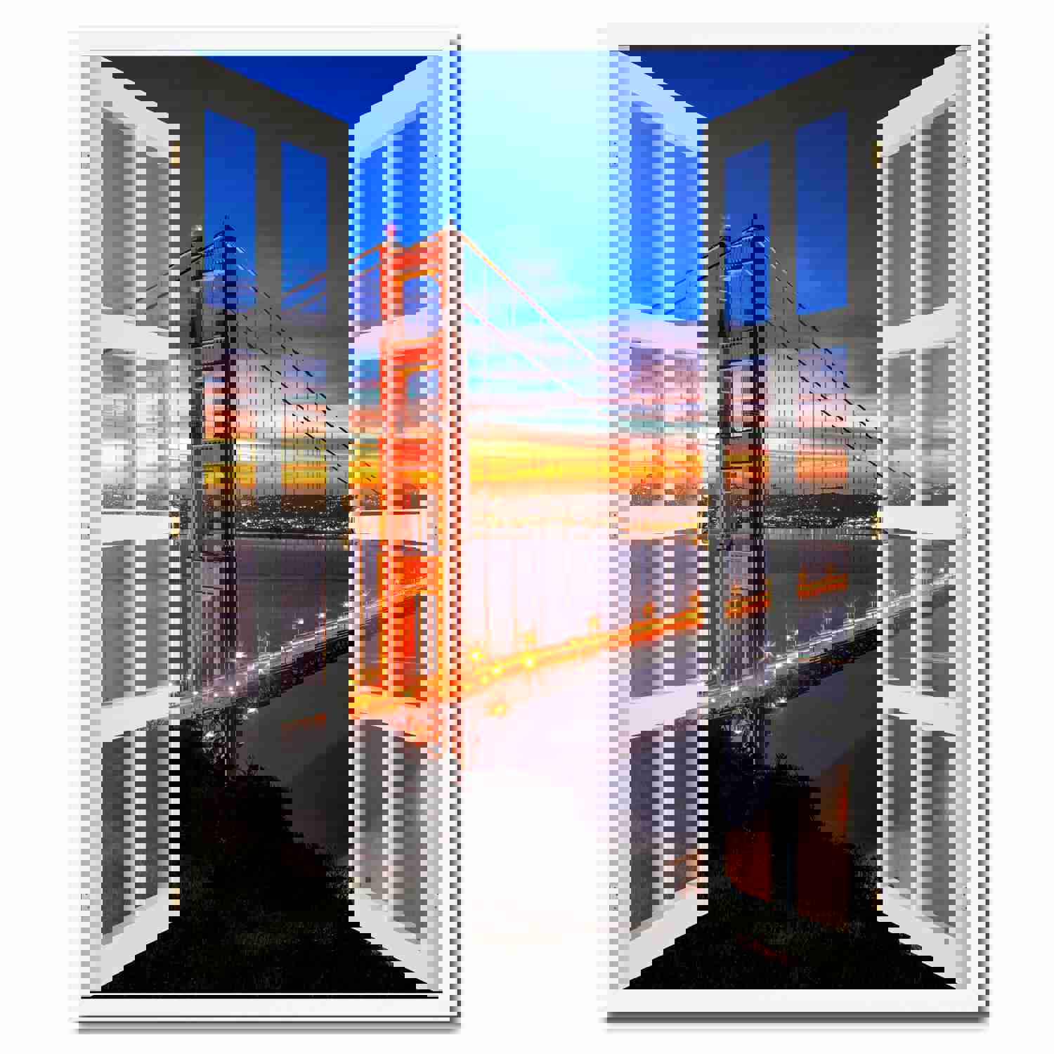 Golden Gate Bridge Sunset Canvas Print - Home Decor Wall Art