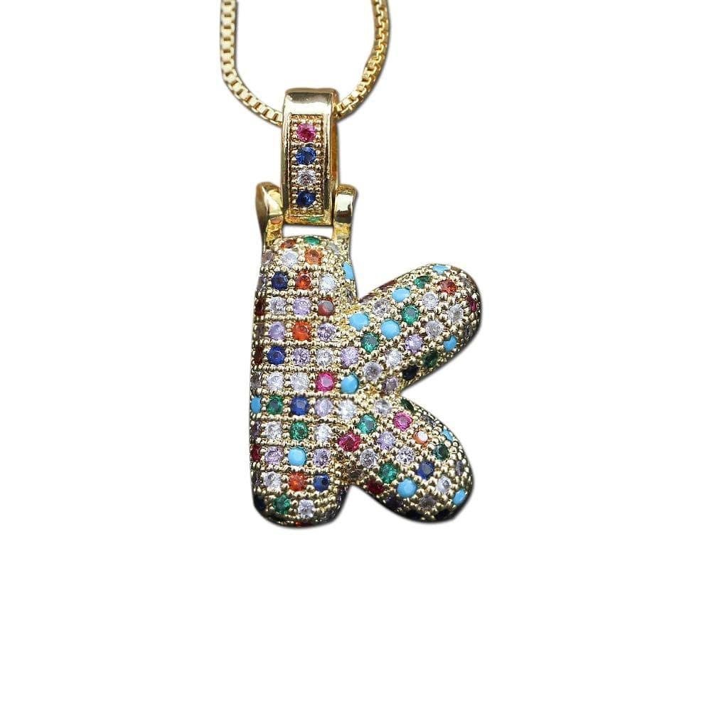 The Bubbly Initial Rainbow Necklace