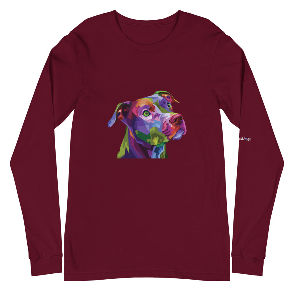 Pit Bull Pop Art Long Sleeve Tee - Unisex Soft Cotton Shirt