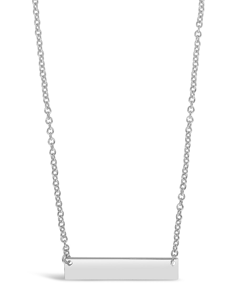Sterling Silver Mini Bar Pendant Necklace