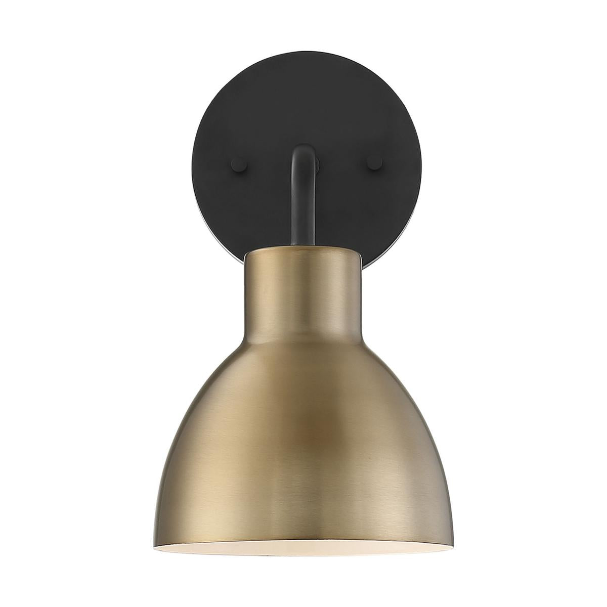Sloan 1 Light Vanity - Matte Black and Burnished Brass Finish