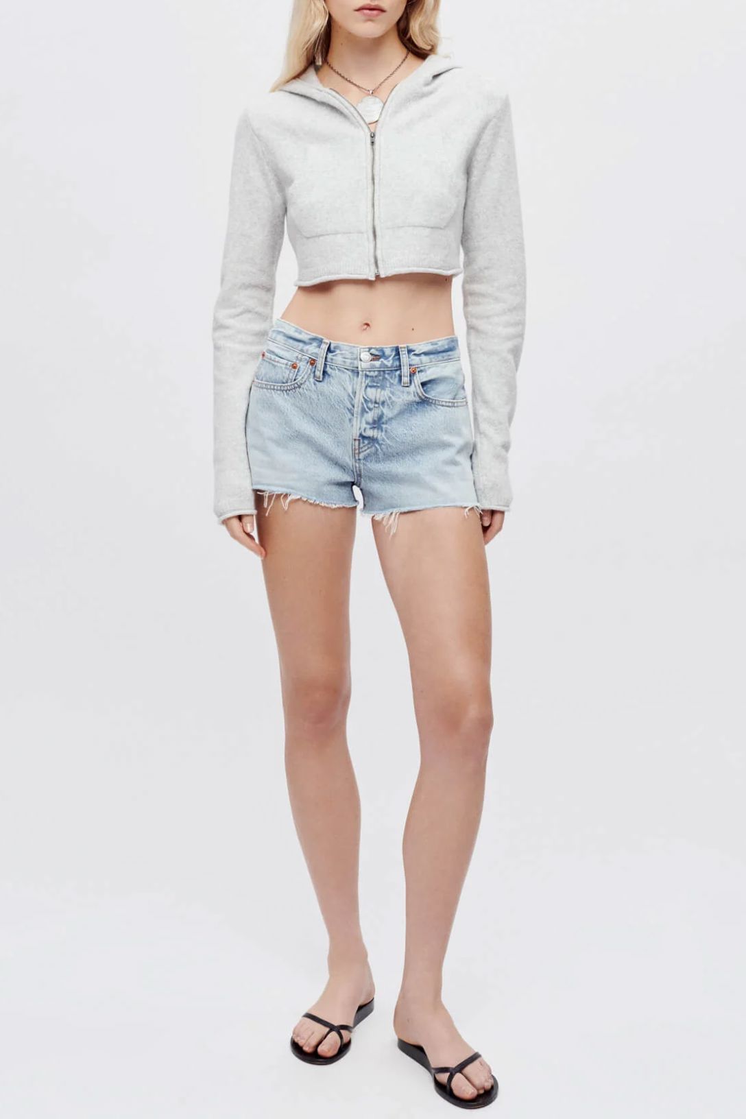 Mini Knit Hoodie | Light Grey