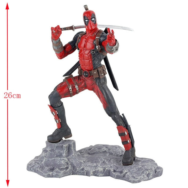 26cm X-Men Deadpool Resin Statue Anti-Hero PVC Action Figure Collectible Model Toy