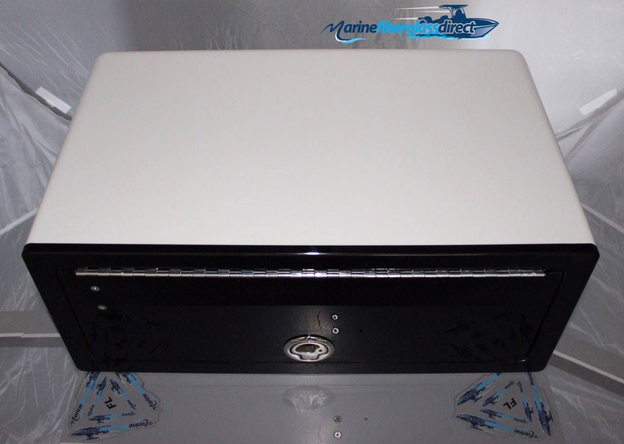 24 T-Top Fiberglass Electronics Box - White for Boat Center Console