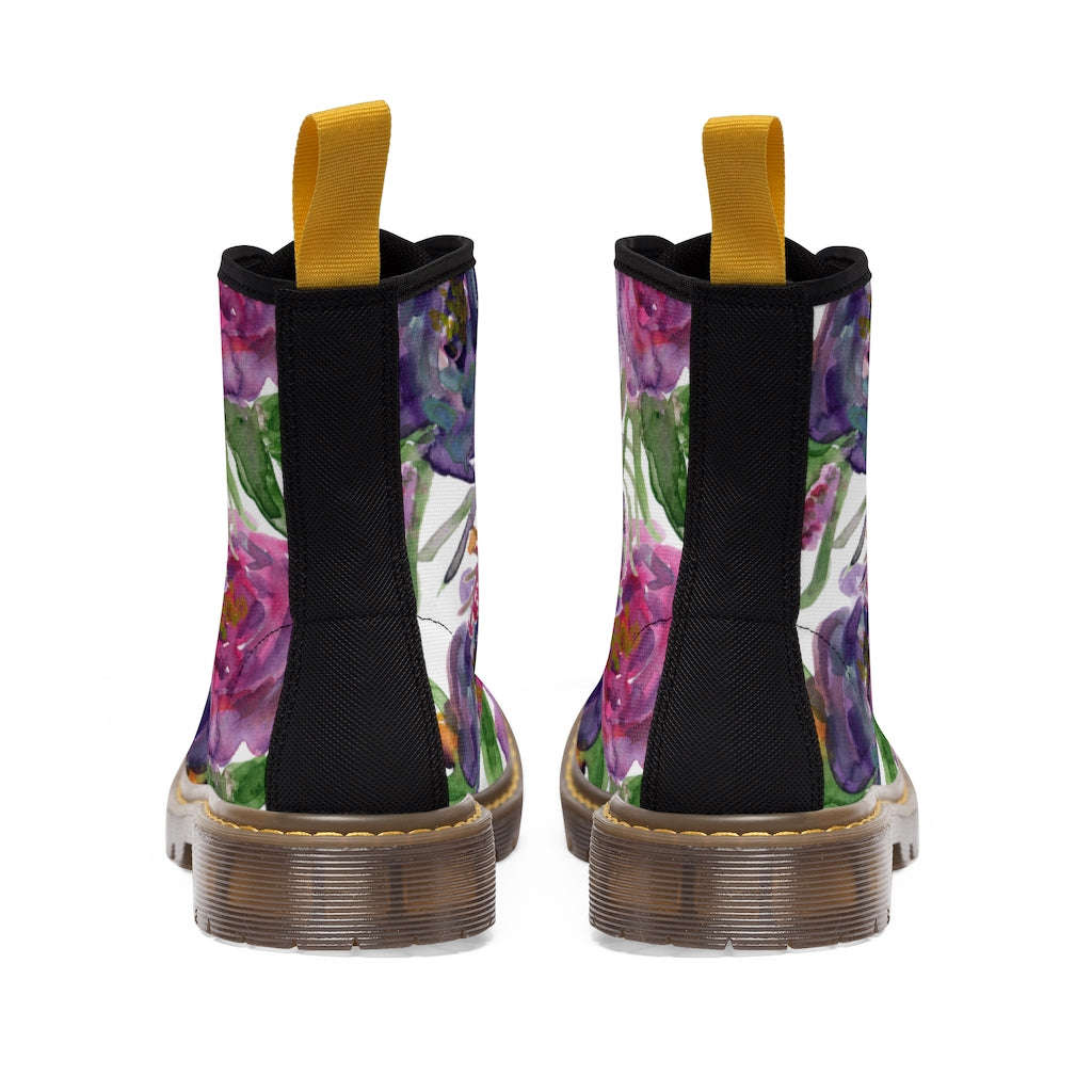Rose Flower Print Women's Boots - Vintage Style Winter Boots for Ladies