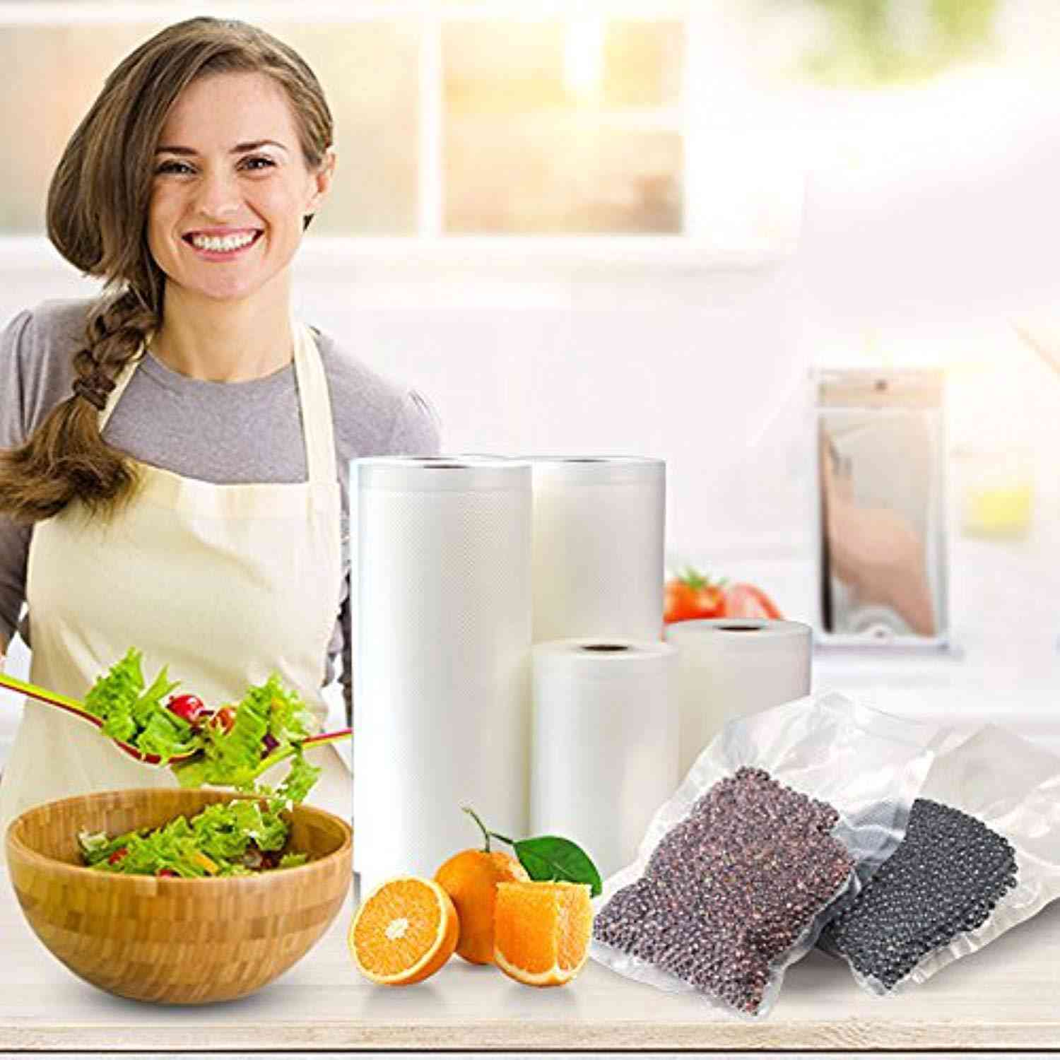 WISH 11”X25’ Heavy Duty Vacuum Sealer Bags (4-Pack, 100 Feet Total) for Sous Vide and FoodSaver