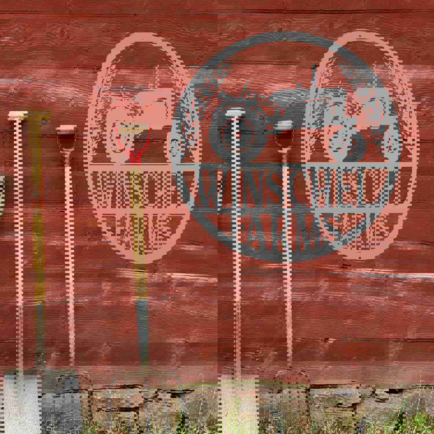 Personalized Tractor and Wheat Metal Sign - Custom Farm Decor for Indoor & Outdoor Use