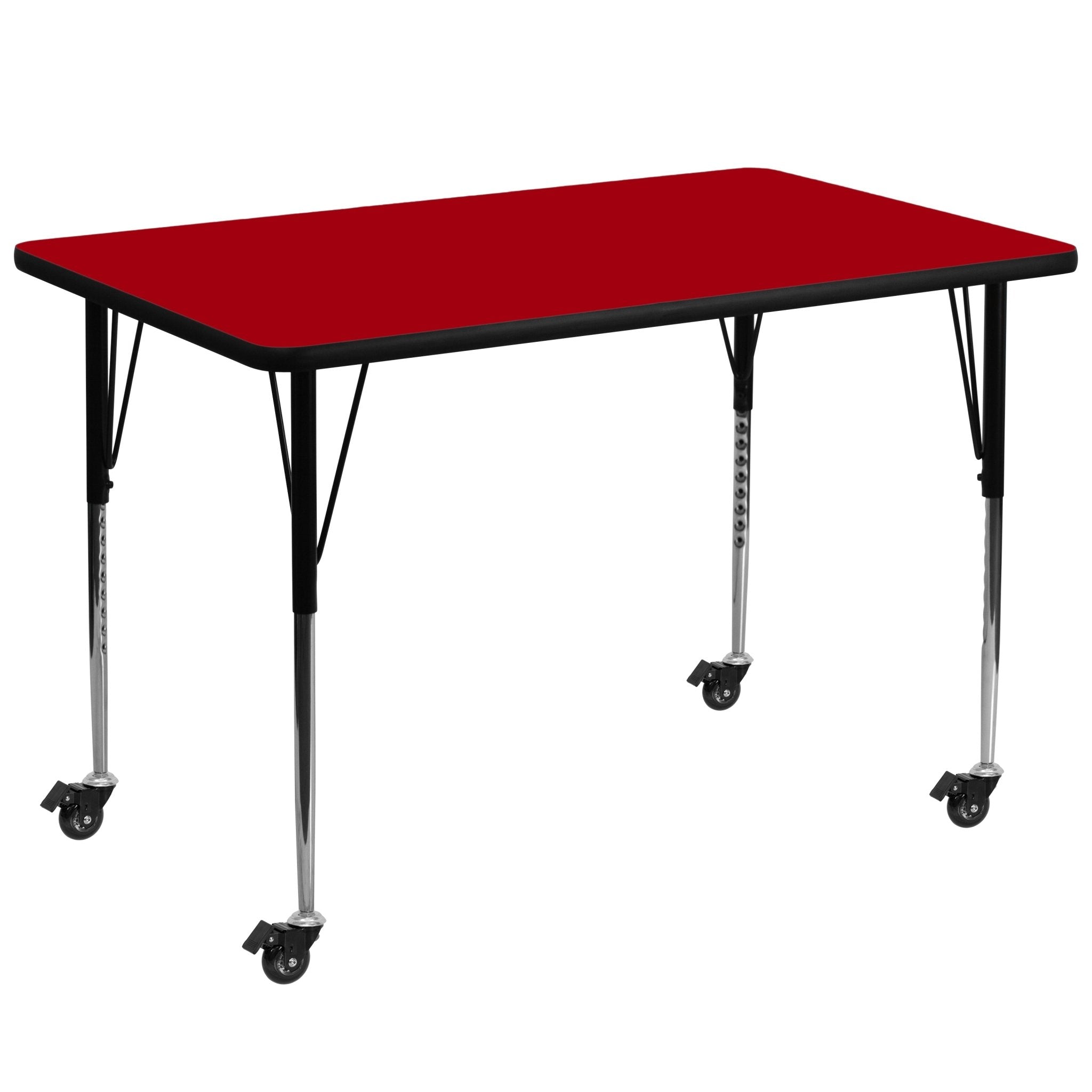 Wren Mobile 36W x 72L Rectangular Thermal Laminate Activity Table - Adjustable Height
