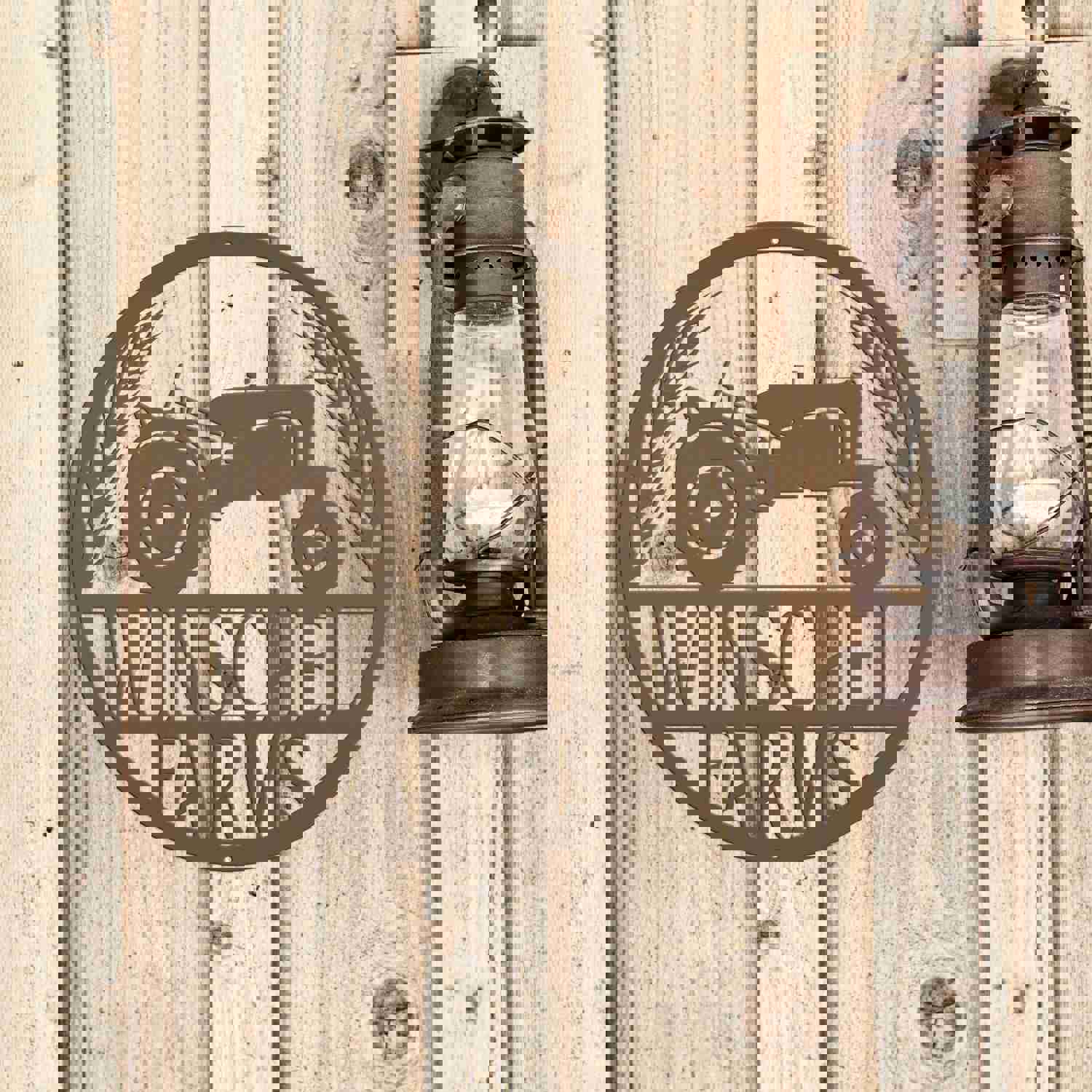 Personalized Tractor and Wheat Metal Sign - Custom Farm Decor for Indoor & Outdoor Use