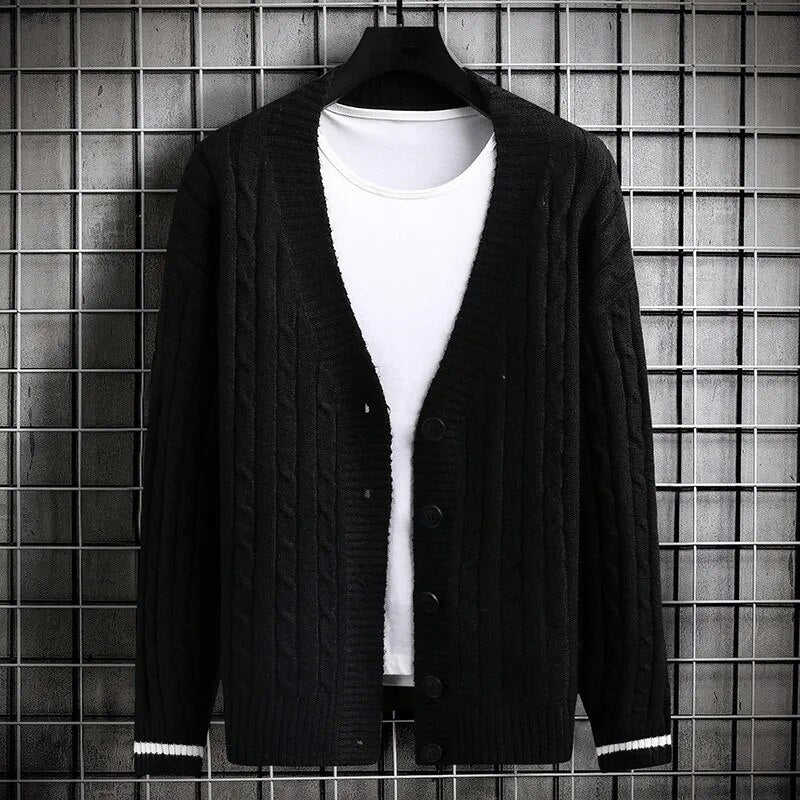 Nukty Autumn Men's Slim Fit Single Breasted Knitted Cardigan