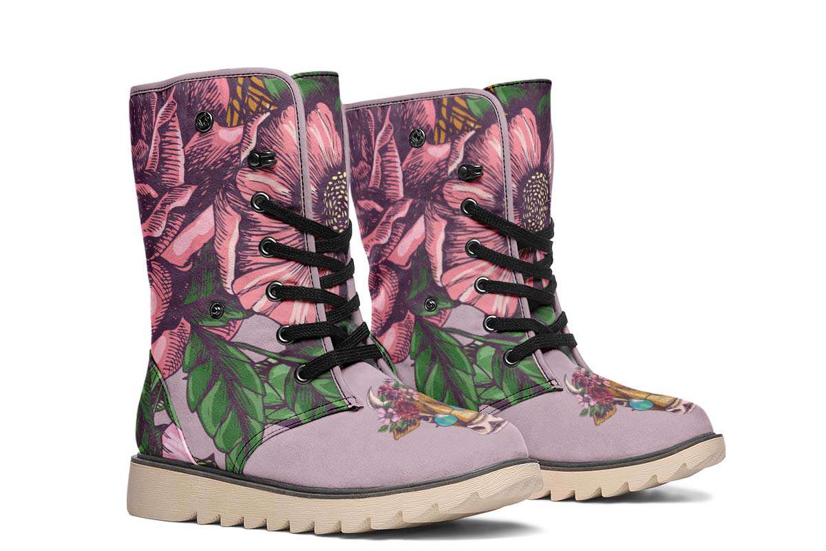 Floral Cow Polar Vibe Boots