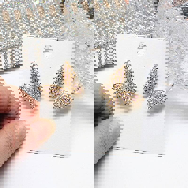 2022 Elegant Shiny Butterfly Prom Party Earrings for Women