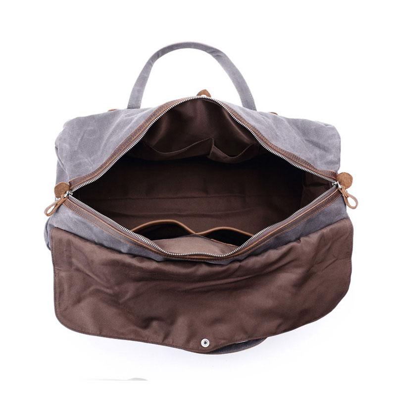 Men's Waxed Canvas Weekender Bag - Durable Travel & Overnight Bag