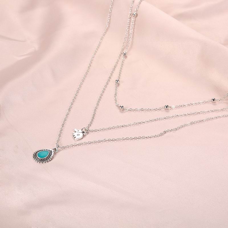 Boho Long Charm Necklace for Women - Multilayer Sequins with Baby Elephant and Moon Pendant