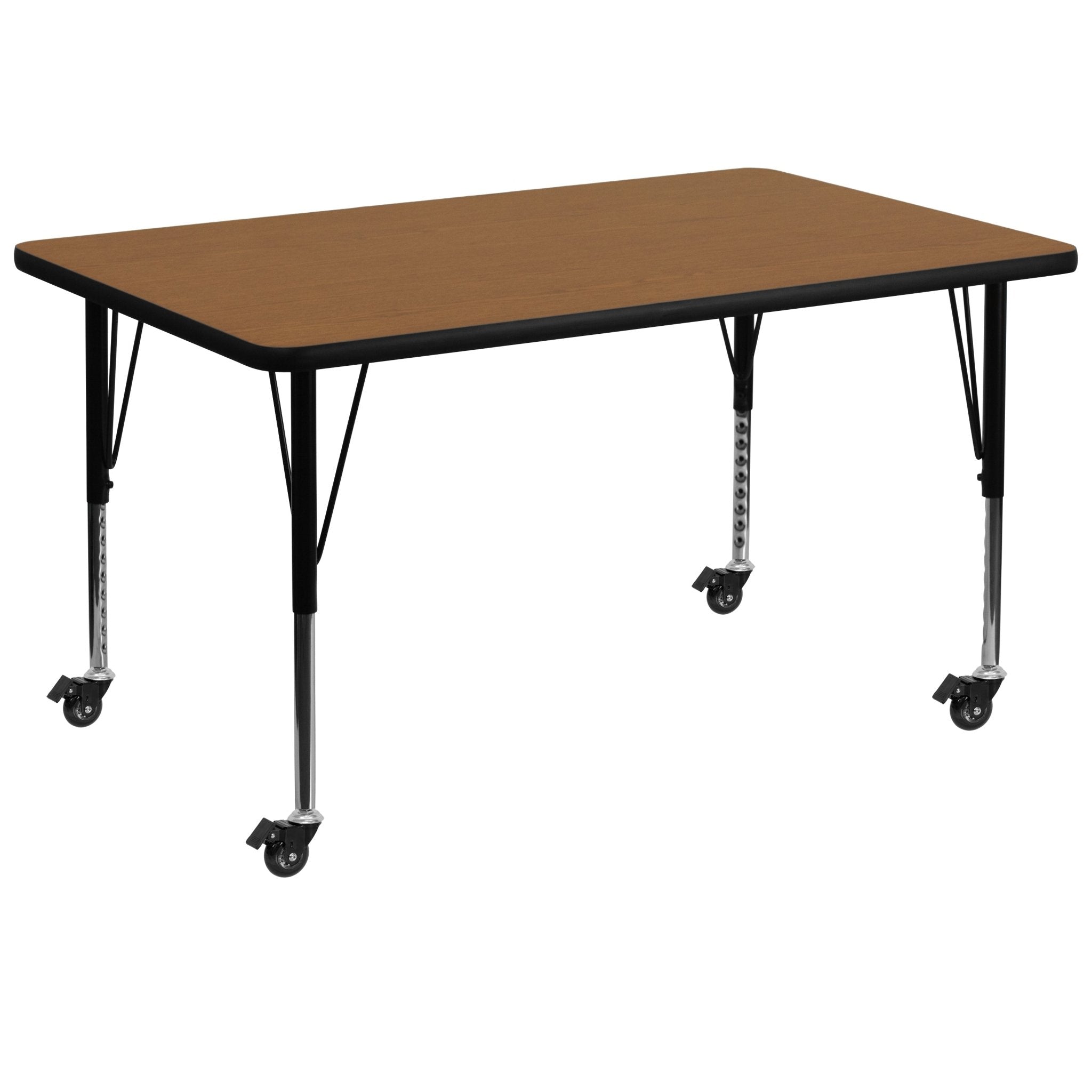 Wren Mobile 36W x 72L Rectangular Thermal Laminate Activity Table - Adjustable Height