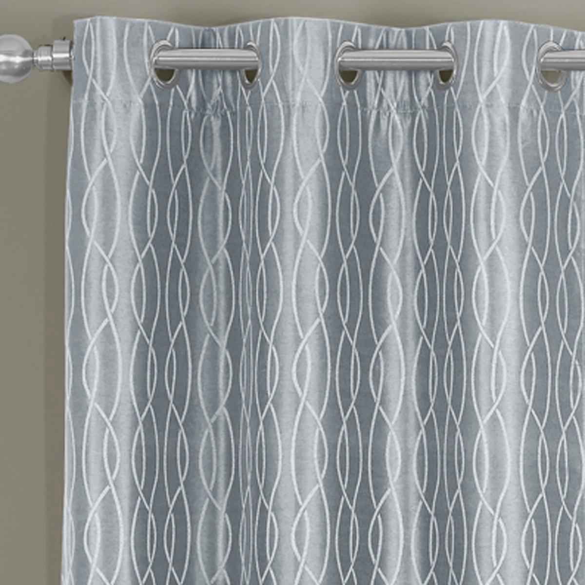 Voyage Jacquard Thermal Blackout Grommet Curtain Panels (Set of 2) - Multiple Sizes Available