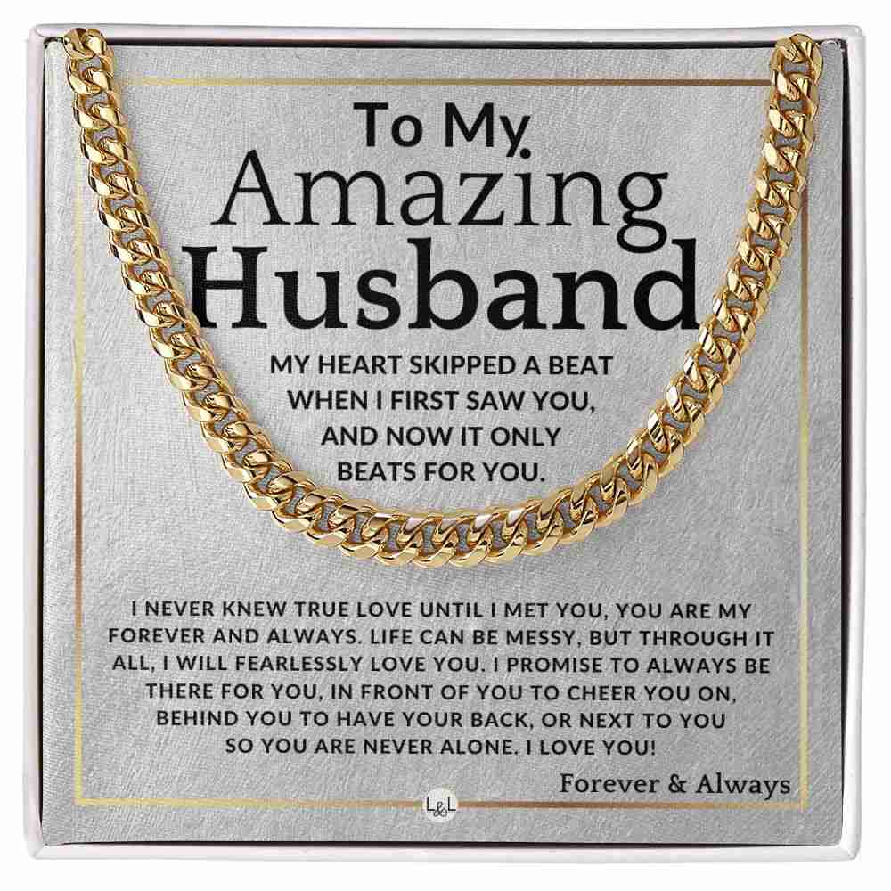 To My Husband - True Love Necklace - Romantic Gift for Christmas, Valentine's Day, Birthday or Anniversary
