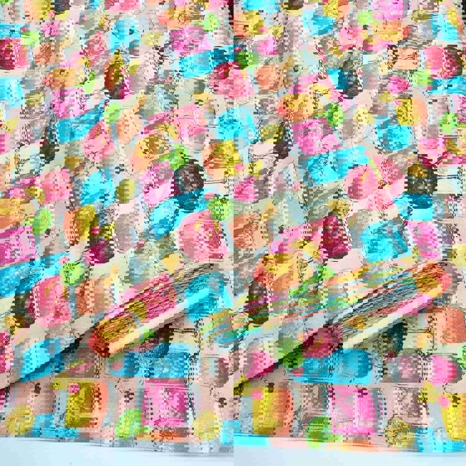 3 Wishes Mixology Mixed Drinks Glitter Multi Cotton Fabric