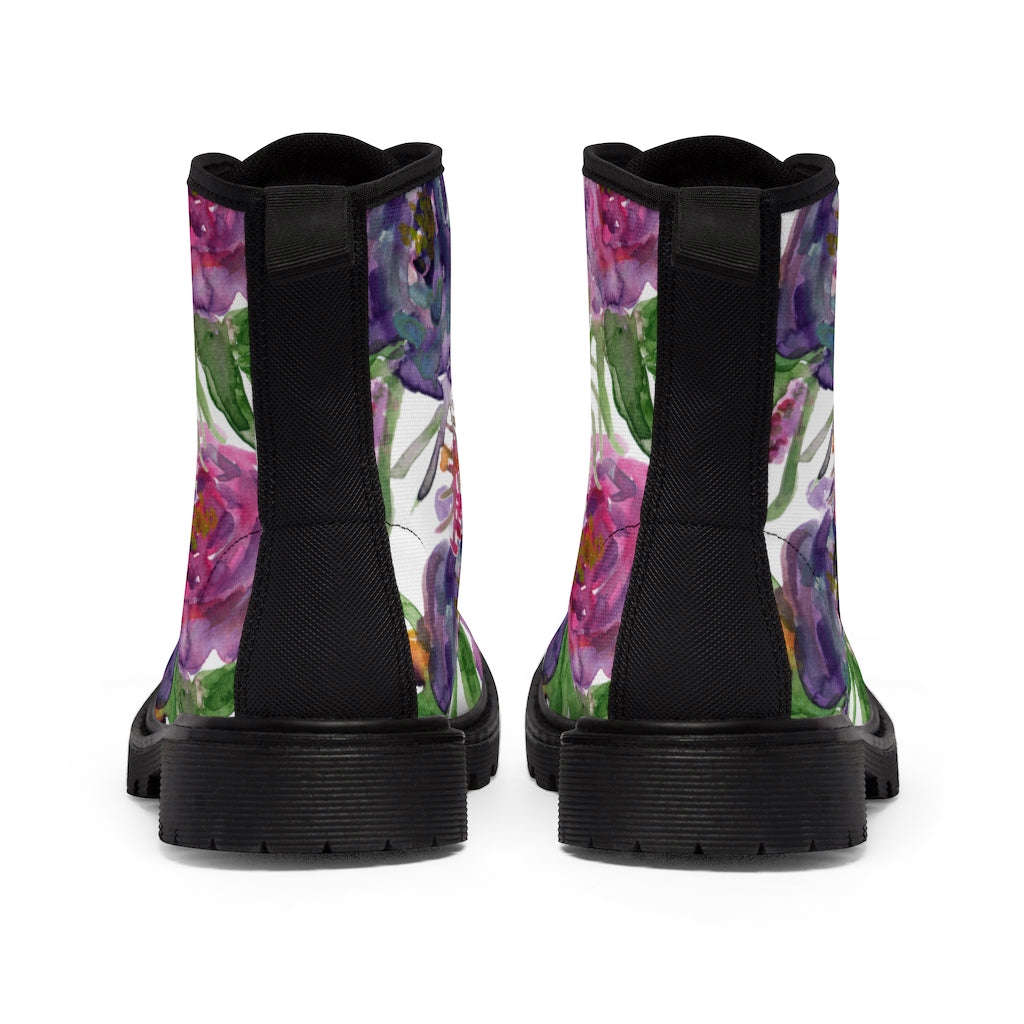 Rose Flower Print Women's Boots - Vintage Style Winter Boots for Ladies