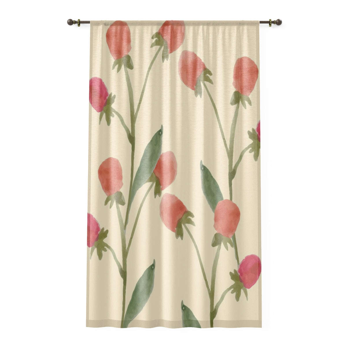 PEACHY BUDS - SHEER Window Curtain