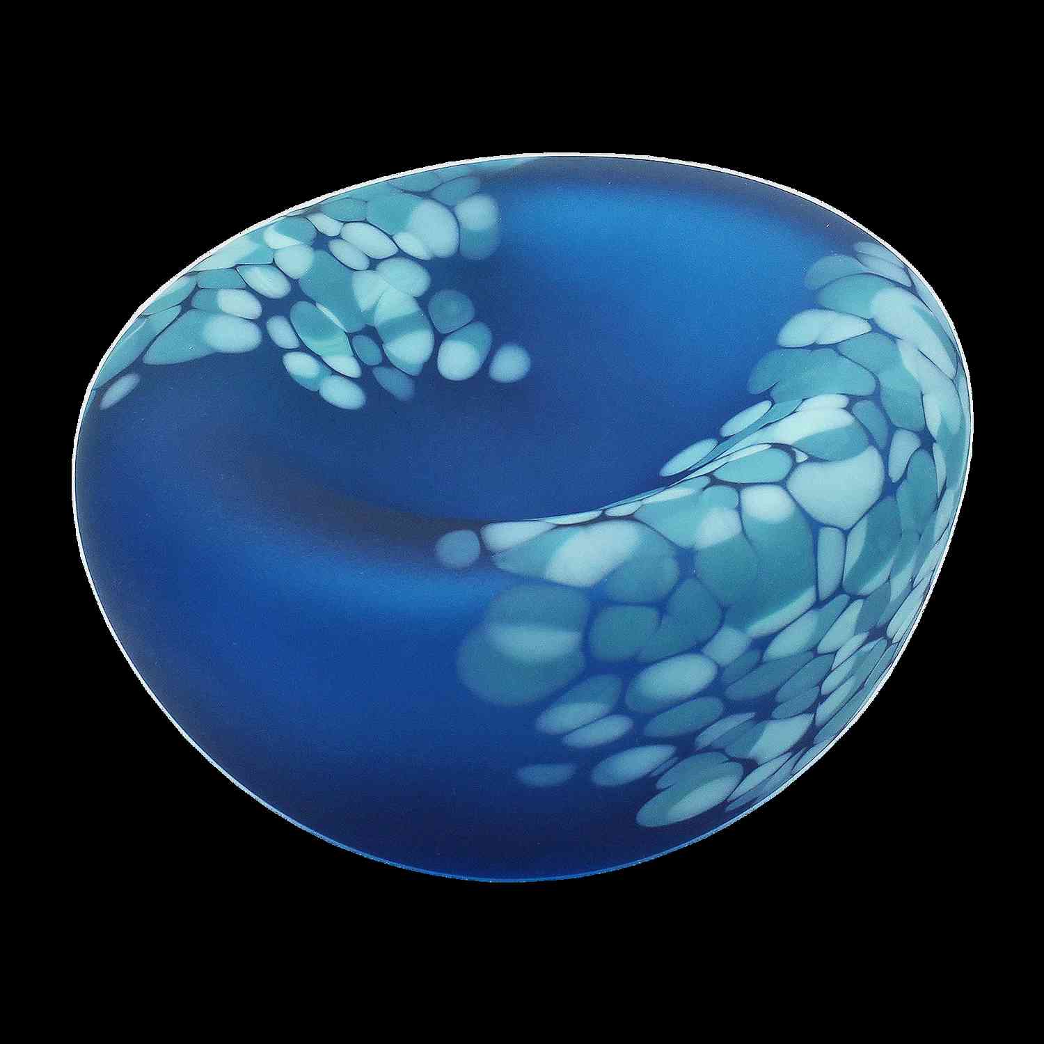 Handblown Frit Sunk Bowl in Steel Blue