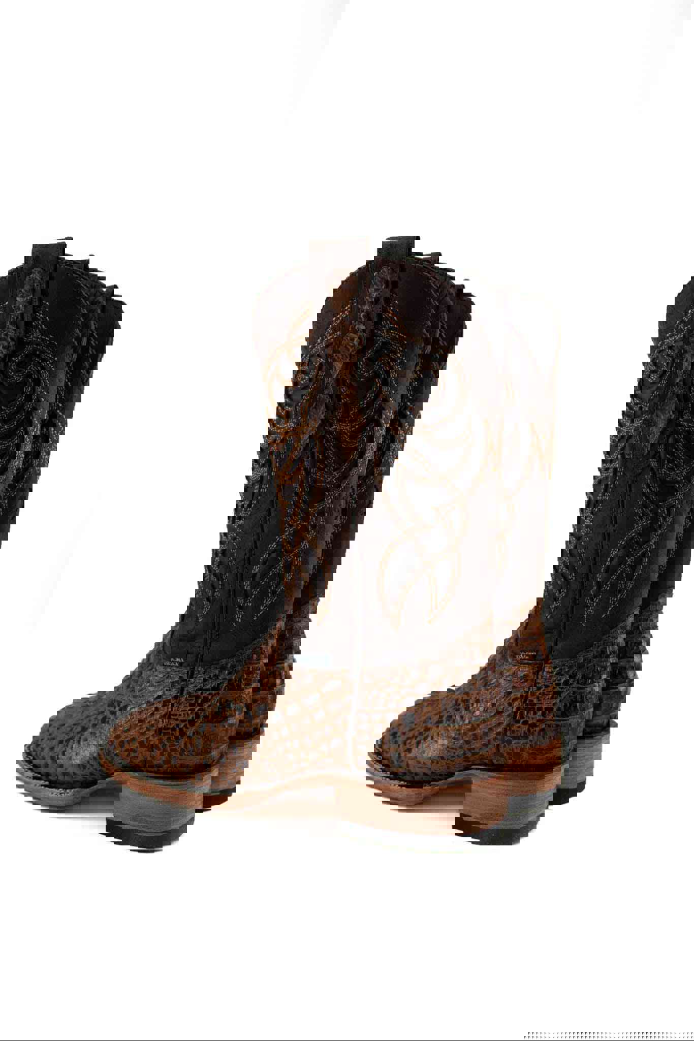 Imit. Fuscus De Cocodrilo Cowboy Boot - Genuine Leather Square Toe