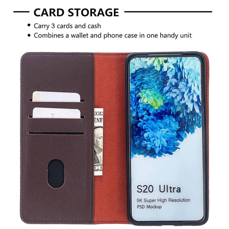 For Samsung Galaxy S20 Ultra 2 in 1 Detachable Magnetic Horizontal Flip Genuine Leather Case