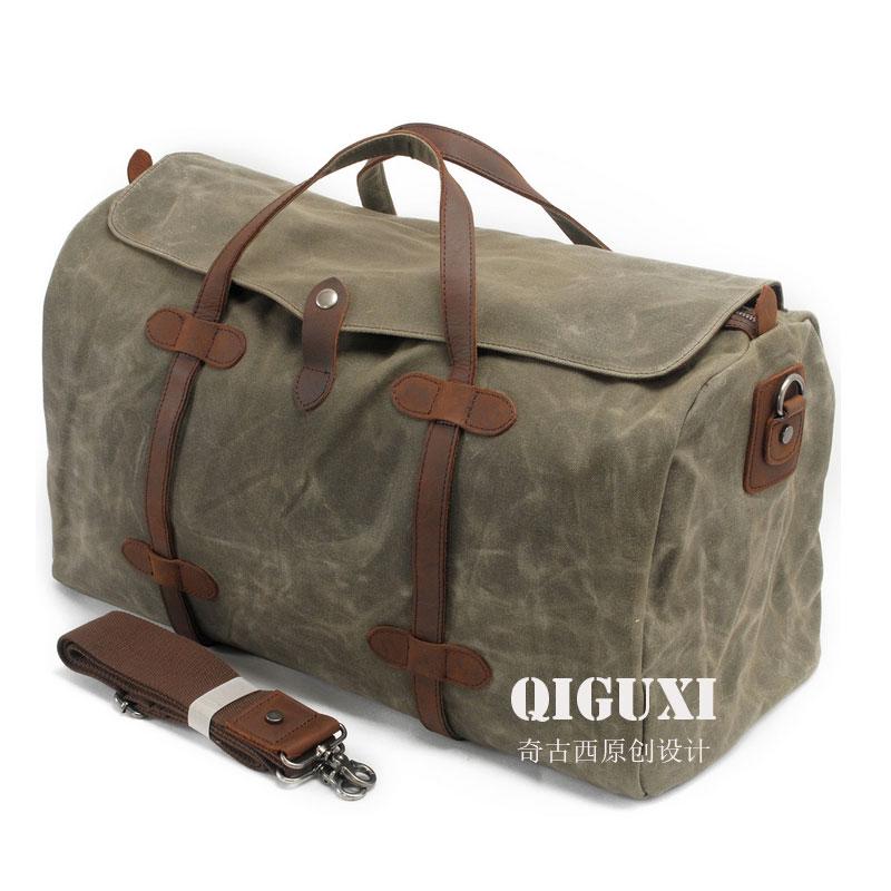 Men's Waxed Canvas Weekender Bag - Durable Travel & Overnight Bag