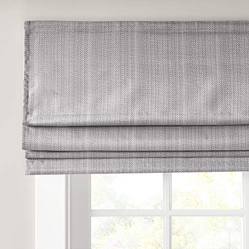 Madison Park Galen Cordless Roman Shades - Grey, 31 x 64, Room Darkening, Energy Efficient