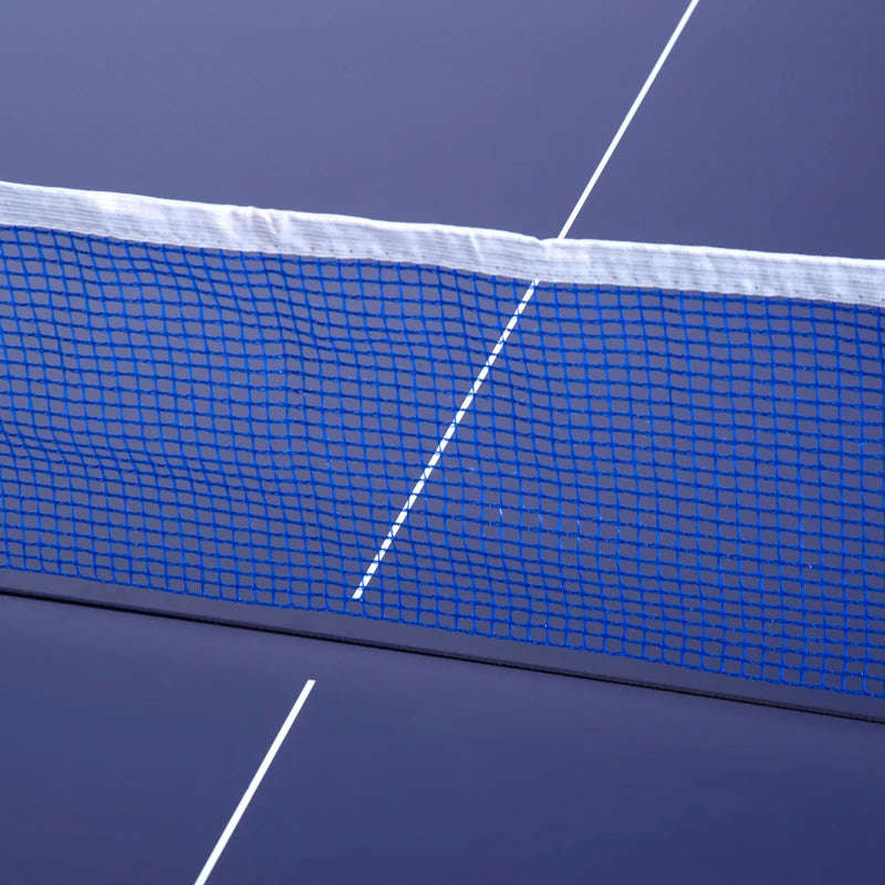 Soozier 72 Compact Folding Multi-Use Indoor/Outdoor Table Tennis Table with Net and Post Set, Blue