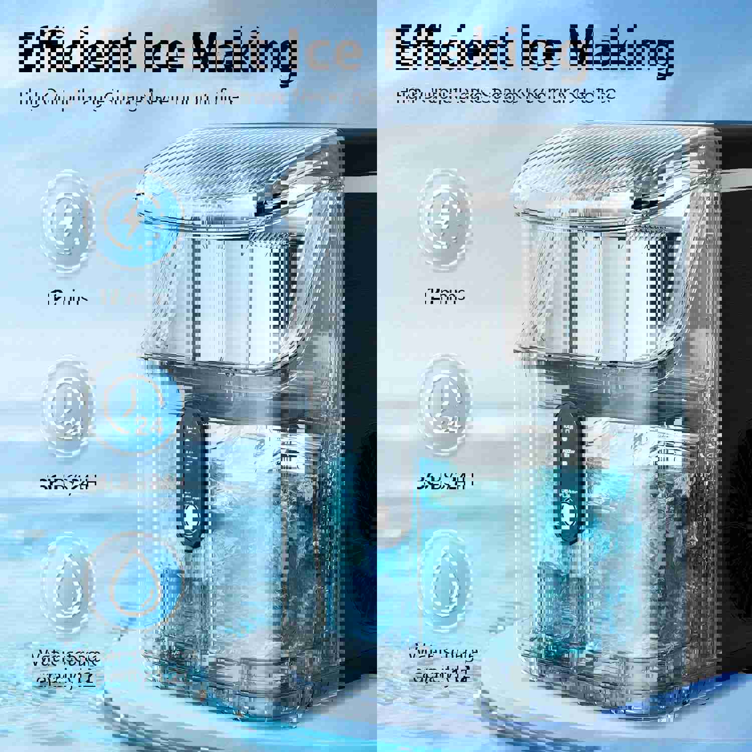 Nugget Countertop Ice Maker with Soft Chewable Pellet Ice, 35Lbs/24H, Self-Cleaning, One Button Operation