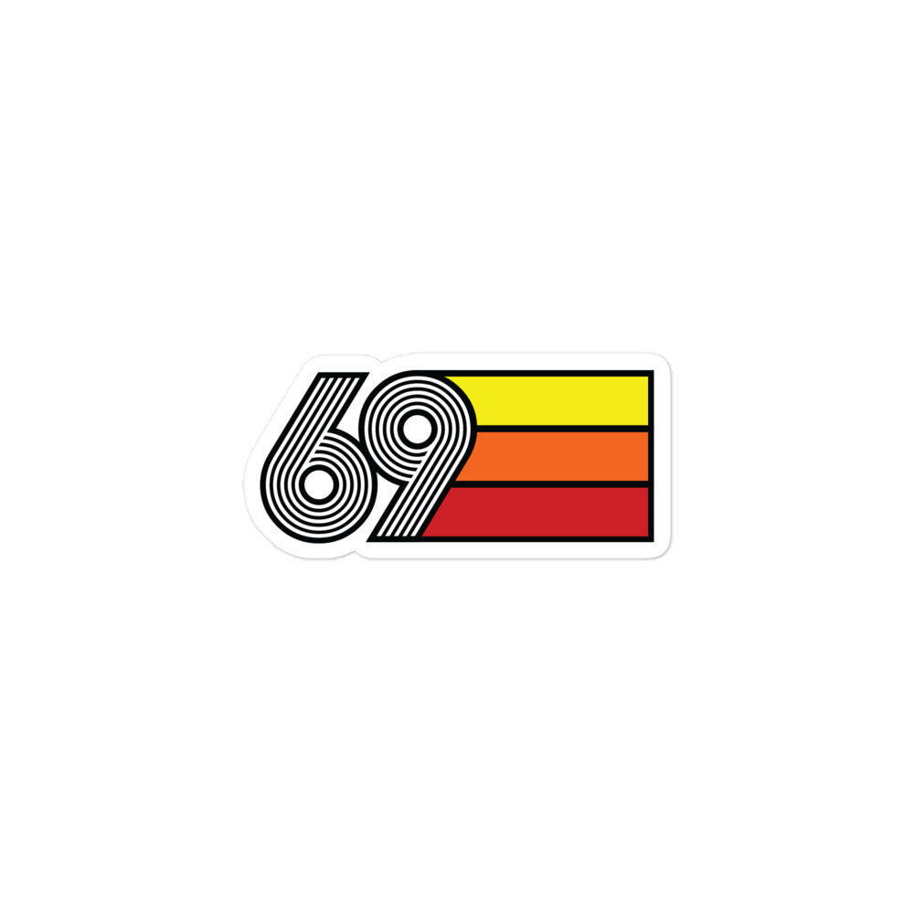69 - 1969 Retro Tri-Line Decal Bubble-Free Vinyl Stickers