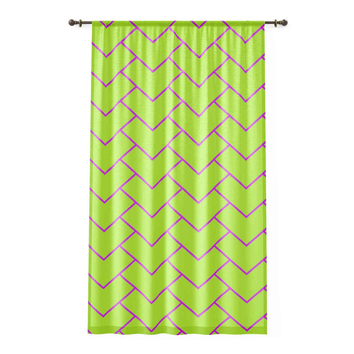 YELLOW & PINK CHEVRONS - SHEER Window Curtain
