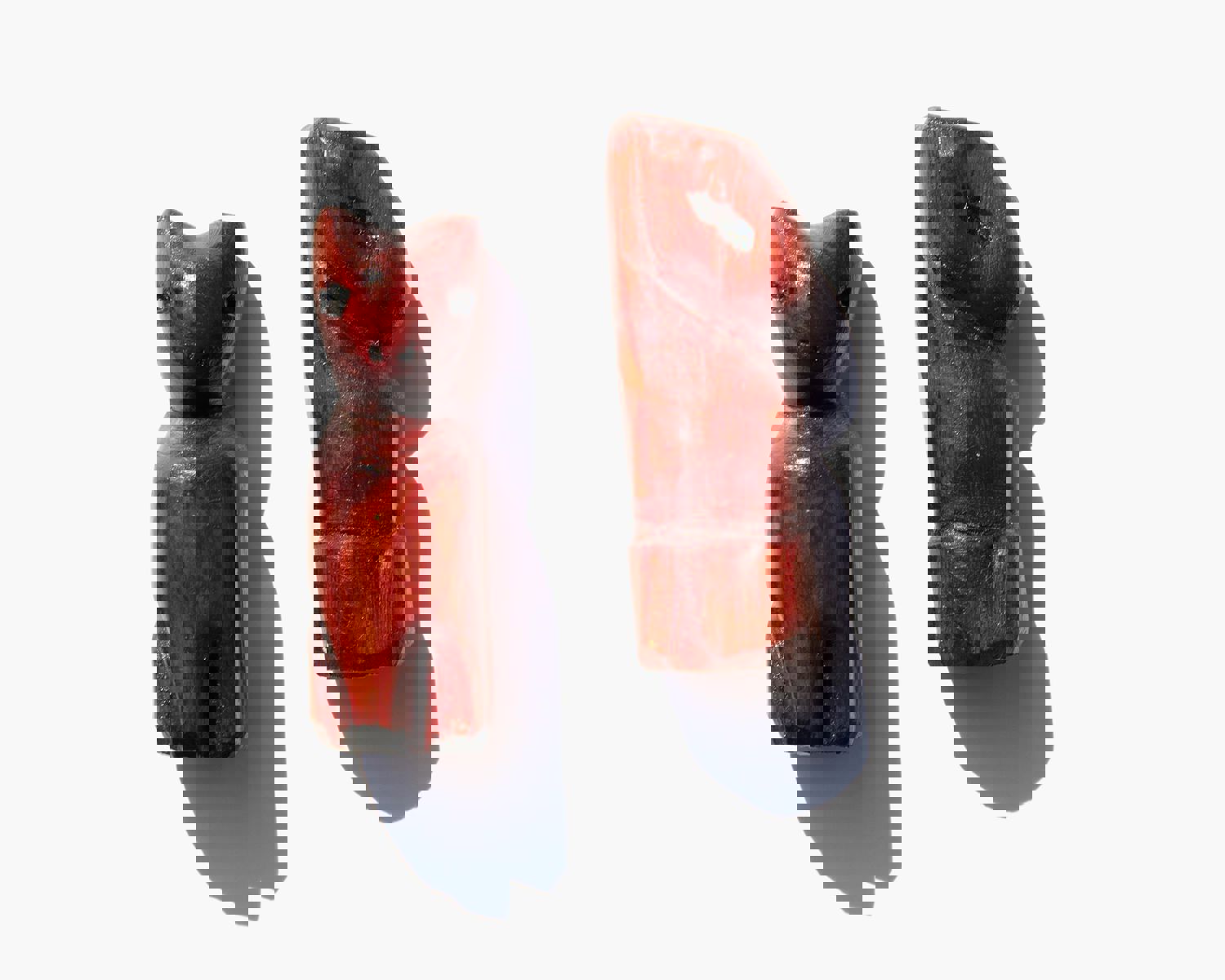 Handmade Folk Art Cedar Wood Whimsy Pair