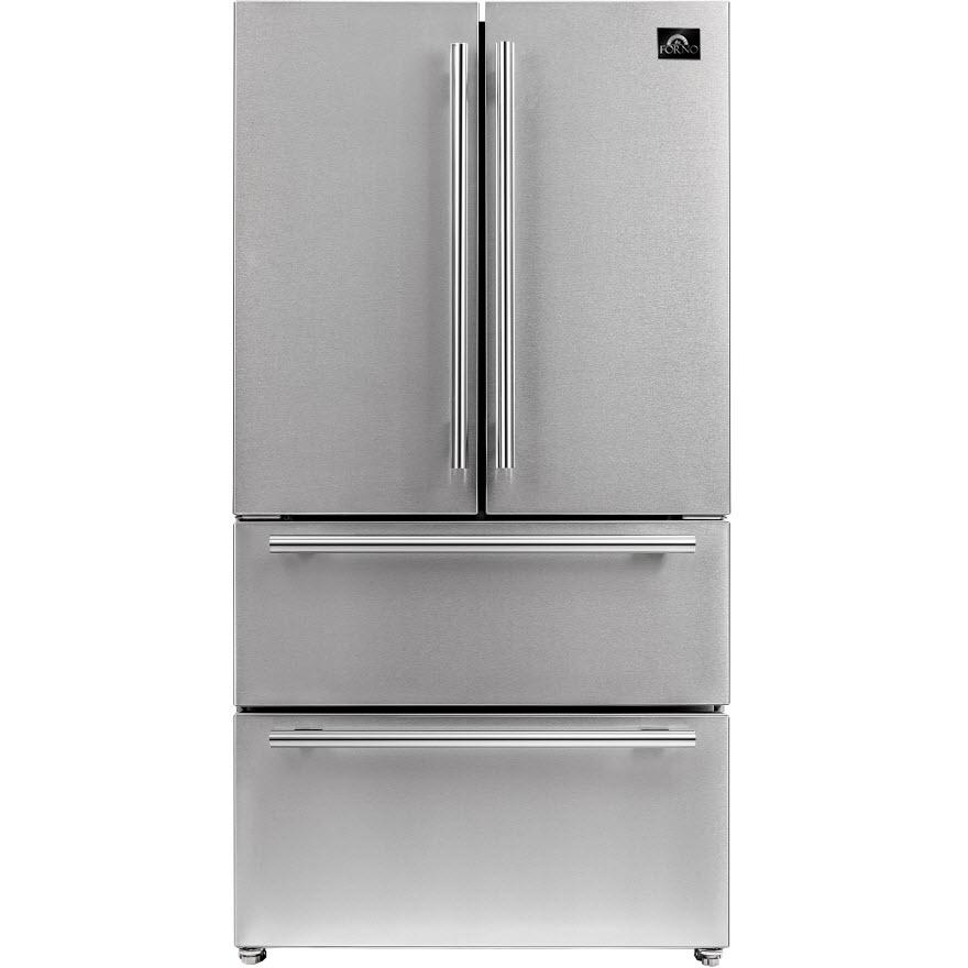Forno 36-inch, 19.2 cu.ft. Freestanding French 4-Door Refrigerator with Interior Ice Maker