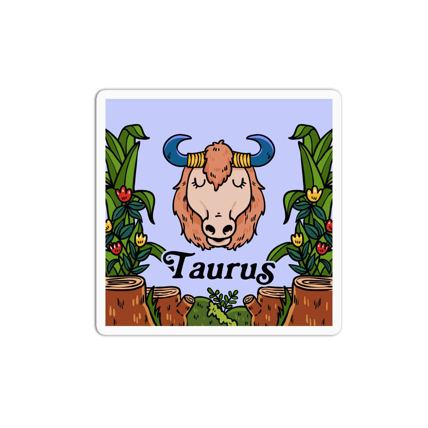 Taurus Zodiac Sign Sticker - Waterproof & Dishwasher Safe