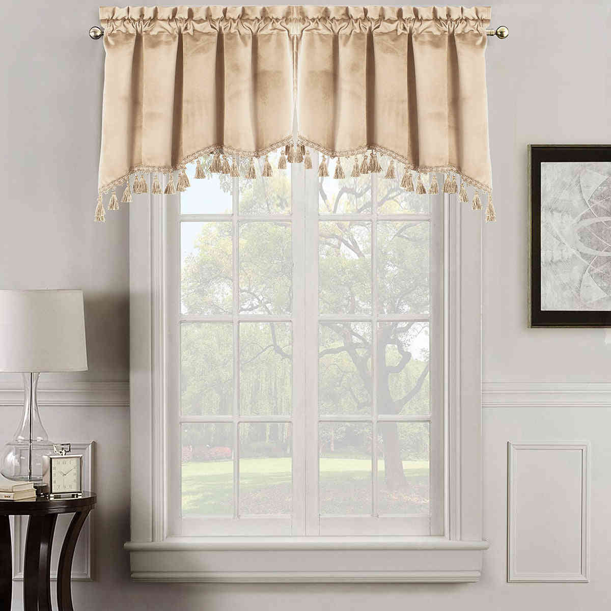 Heavyweight Velvet Swag Valance 70”W x 30”L - Elegant Window Drape with Tassels