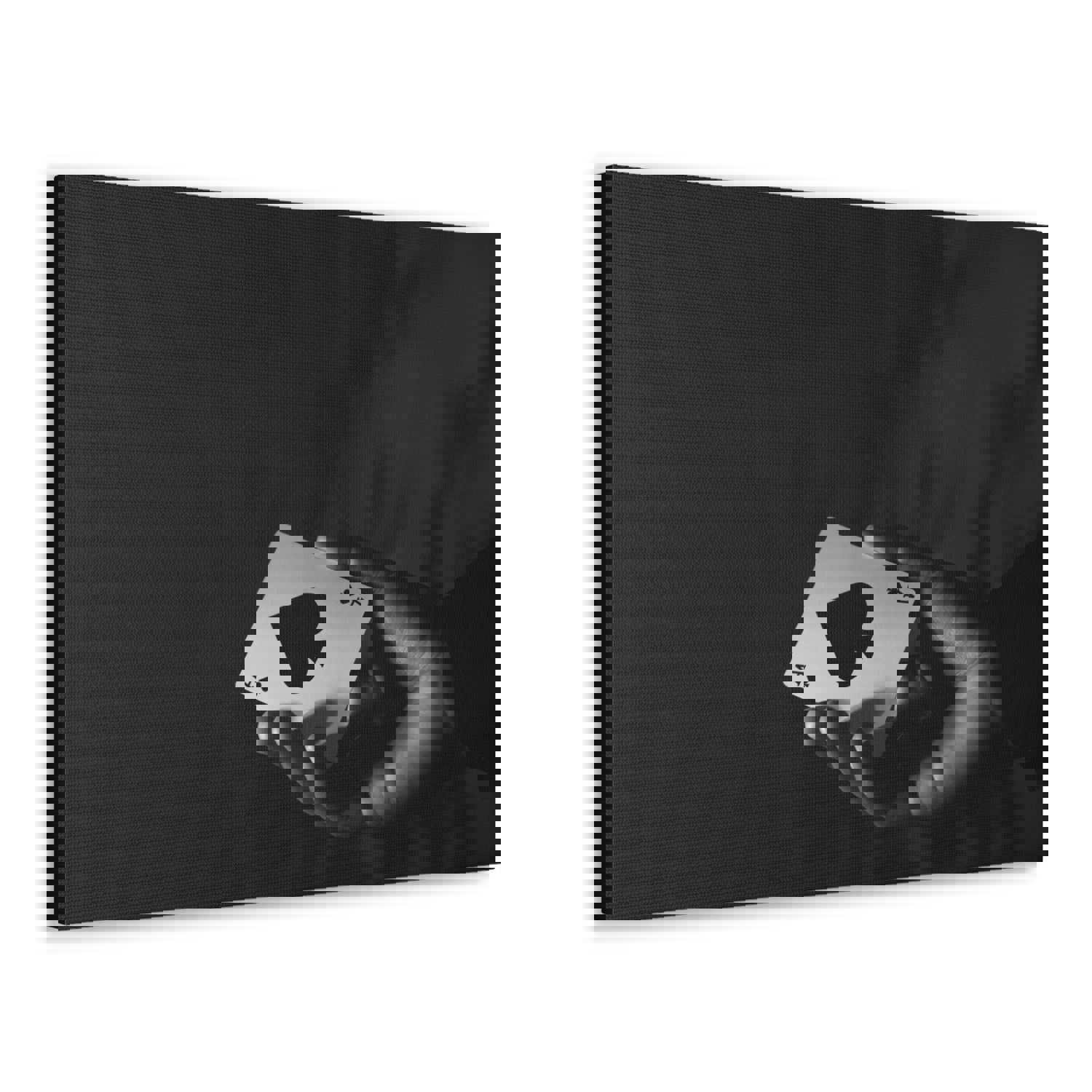 Ace of Spades In Hand Playing Card Canvas Wall Art - Ready-to-Hang Home Decor