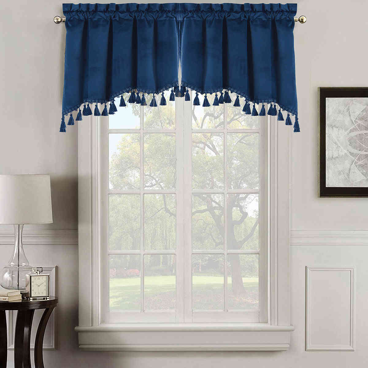 Heavyweight Velvet Swag Valance 70”W x 30”L - Elegant Window Drape with Tassels